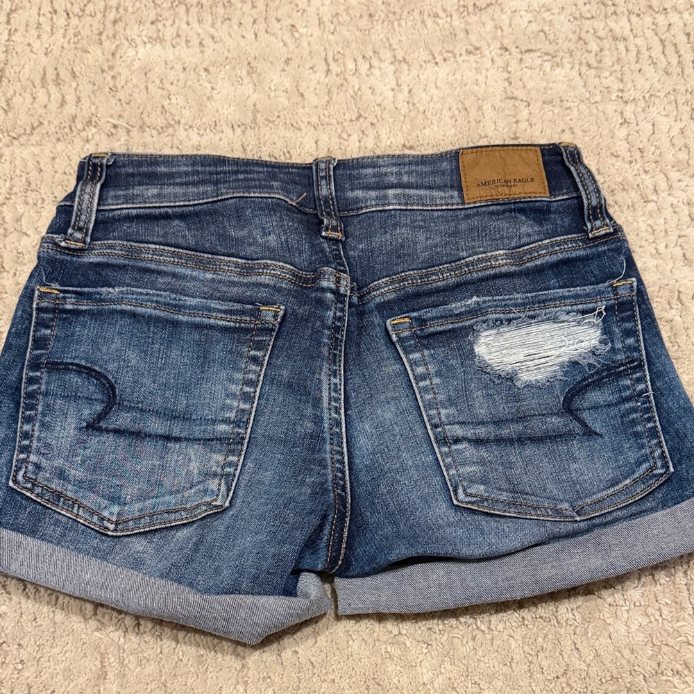 American Eagle Outfitters Distressed Blue Jean Shorts - Picture 4 of 4